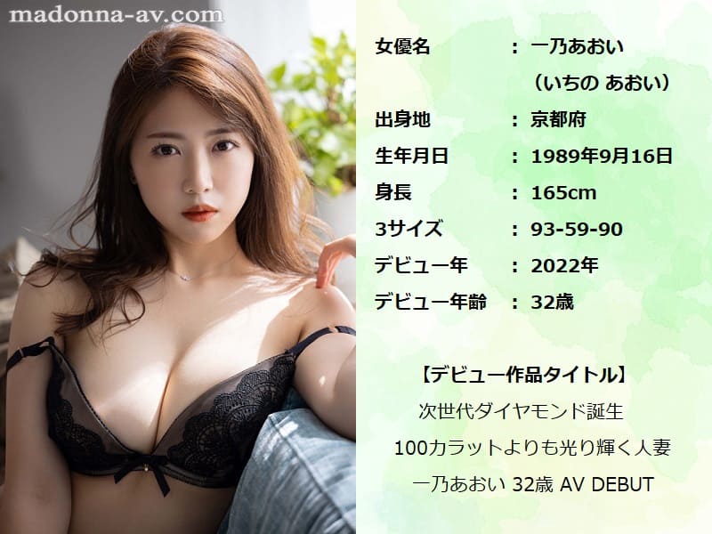 Gカップ乳の京美人【一乃あおい】のAVレビュー記事まとめ
